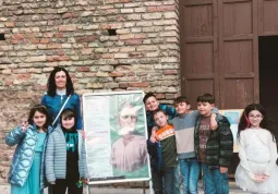 Il gruppo in visita alla Basilica di San Francesco a Ravenna, la chiesa del Sommo Poeta, adiacente alla sua tomba