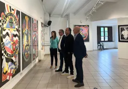 Un momento durante l'apertura della mostra a Casa Francotto