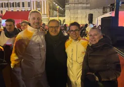 Garbolino Boot e Jacopo Giamello insieme all'assessore regionale Marco Gallo e la sindaca di Cuneo Patrizia Manassero