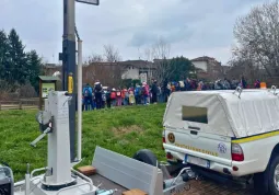 I mezzi della Protezione Civile durante una dimostrazione