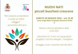 Sabato 28 maggio, nella Giornata del gioco libero all’aperto (istituita dalla Regione Piemonte), sarà messo a dimora l’albero dedicato ai bambini della leva 2021