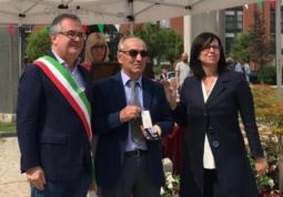 Aldo Demaria con il sindaco Marco Gallo e la prefetto Fabrizia Triolo